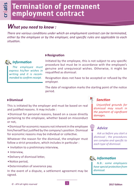 Termination of Permanent Employment Contract