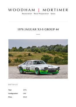 1976 Jaguar Xj-S Group 44