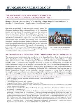 Hungarian Archaeology E-Journal • 2014 Winter