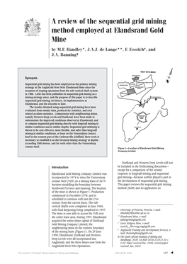 A Review of the Sequential Grid Mining Method Employed at Elandsrand Gold Mine