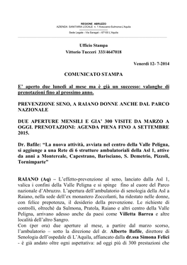 REGIONE ABRUZZO AZIENDA SANITARIA LOCALE N