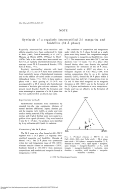 NOTE Synthesis of a Regularly Interstratified 2:1 Margarite And