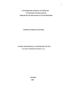 O Papel Dos Druidas Na Sociedade Céltica Na Gália Nos Séculos Ii E I A.C