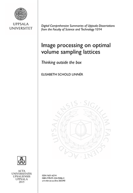 Image Processing on Optimal Volume Sampling Lattices