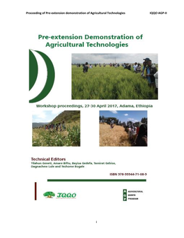 Proceeding of Pre-Extension Demonstration of Agricultural Technologies IQQO AGP-II