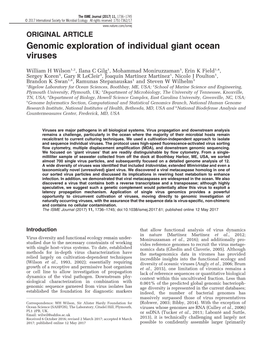 Genomic Exploration of Individual Giant Ocean Viruses