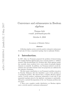 Convergence and Submeasures in Boolean Algebras