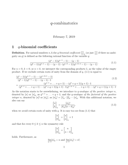 Q-Combinatorics