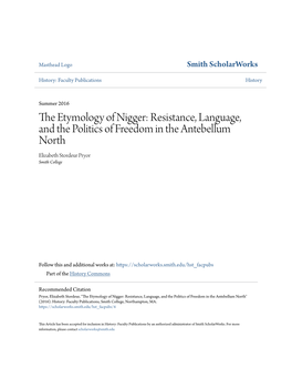 Resistance, Language and the Politics of Freedom in the Antebellum North