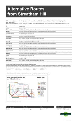 Inner and South London Rail and Tube Alternatives Key To