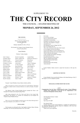 The Council —Stated Meeting of Monday, September 24, 2012