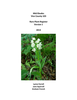 Mid Ebudes Vice County 103 Rare Plant Register Version 1 2013