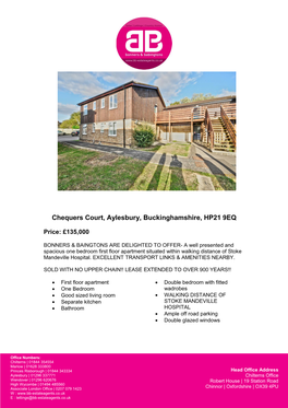 Chequers Court, Aylesbury, Buckinghamshire, HP21 9EQ