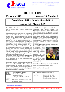 BULLETIN February 2019 Volume 26, Number 1
