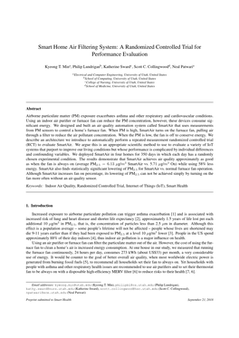 Smart Home Air Filtering System: a Randomized Controlled Trial for Performance Evaluation