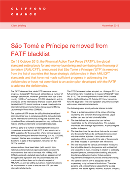 São Tomé E Príncipe Removed from FATF Blacklist 1