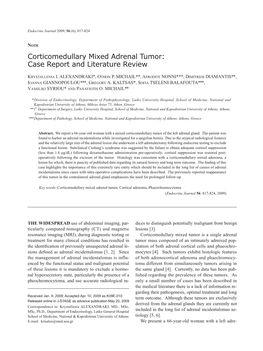 Corticomedullary Mixed Adrenal Tumor: Case Report and Literature Review