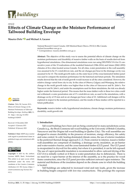 Effects of Climate Change on the Moisture Performance of Tallwood Building Envelope