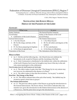 Good Friday Friday of the Passion of the Lord  Celebration of the Lord’S Passion [Good Friday] General Intercessions the Solemn Intercessions  I