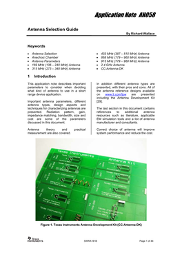 Antenna Selection Guide by Richard Wallace