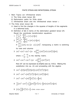 Infinitesimal Strain