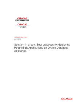 Best Practices for Deploying Peoplesoft Applications on Oracle Database Appliance