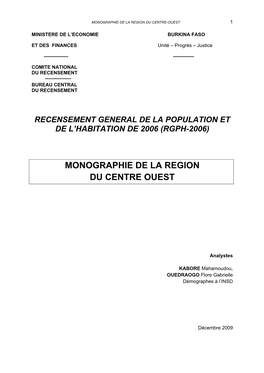 Monographie Centre Ouest FF