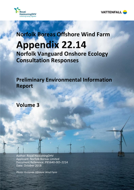 Norfolk Boreas Offshore Wind Farm Appendix 22.14 Norfolk Vanguard Onshore Ecology Consultation Responses