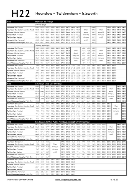 H22 Hounslow – Twickenham – Isleworth