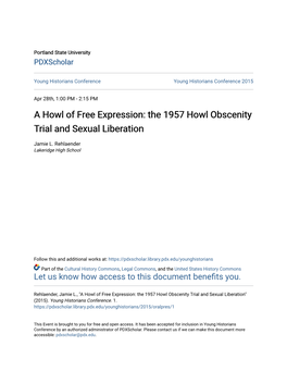 The 1957 Howl Obscenity Trial and Sexual Liberation