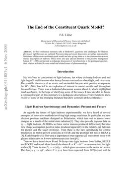 The End of the Constituent Quark Model?