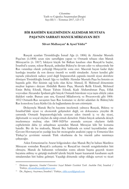 Bir Rahibin Kaleminden Alemdar Mustafa Paşa'nın Sarrafı Manuk