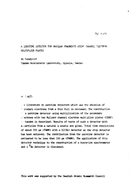 Tu; ?F/75 a Zerctctme Detector for Nuclear