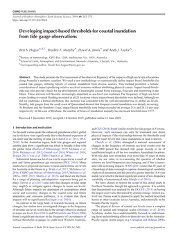 Developing Impact-Based Thresholds for Coastal Inundation from Tide Gauge Observations