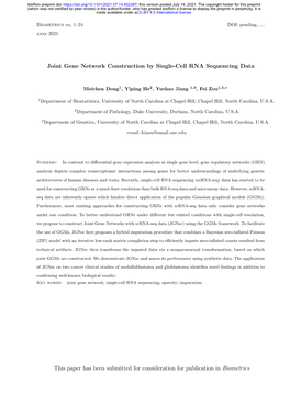 Joint Gene Network Construction by Single-Cell RNA Sequencing Data