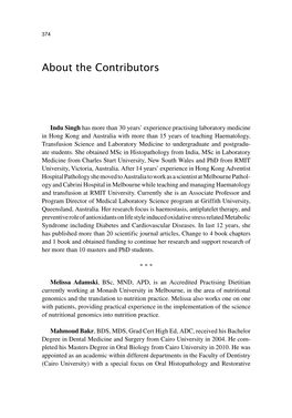 About the Contributors