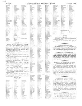 Congressional Record—House H5540