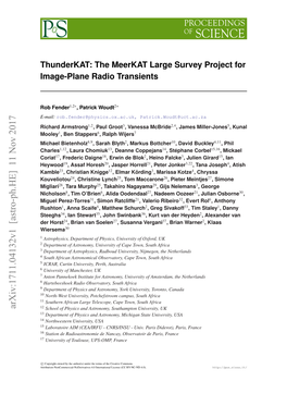 Thunderkat: the Meerkat Large Survey Project for Image-Plane Radio Transients