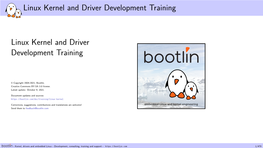 Linux Kernel and Driver Development Training Slides