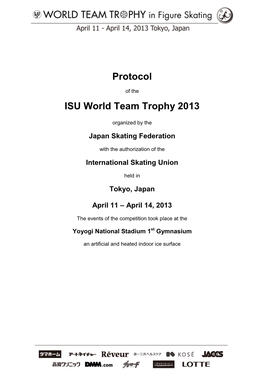 Isu World Team Trophy in Figure Skating ® 2013, Tokyo