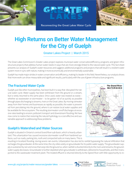 High Returns on Better Water Management for the City of Guelph Greater Lakes Project | March 2015