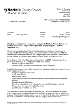 Letter and List of Consultees