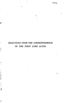 Selections from the Correspondence of The