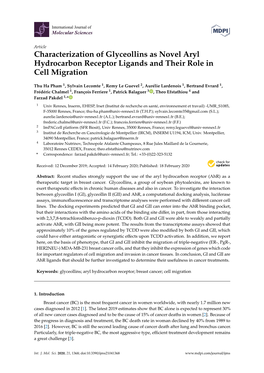 Characterization of Glyceollins As Novel Aryl Hydrocarbon Receptor Ligands and Their Role in Cell Migration