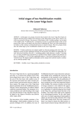 Initial Stages of Two Neolithisation Models in the Lower Volga Basin