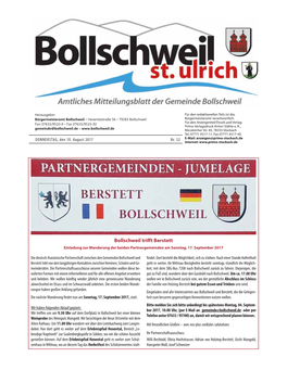 Bollschweil Trifft Berstett Einladung Zur Wanderung Der Beiden Partnergemeinden Am Sonntag, 17