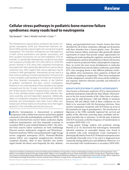 Cellular Stress Pathways in Pediatric Bone Marrow Failure Syndromes: Many Roads Lead to Neutropenia