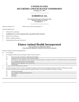 Elanco Animal Health Incorporated (Name of Registrant As Specified in Its Charter) (Name of Person(S) Filing Proxy Statement, If Other Than the Registrant)