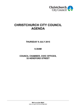 Christchurch City Council Agenda
