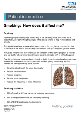 Smoking: How Does It Affect Me?